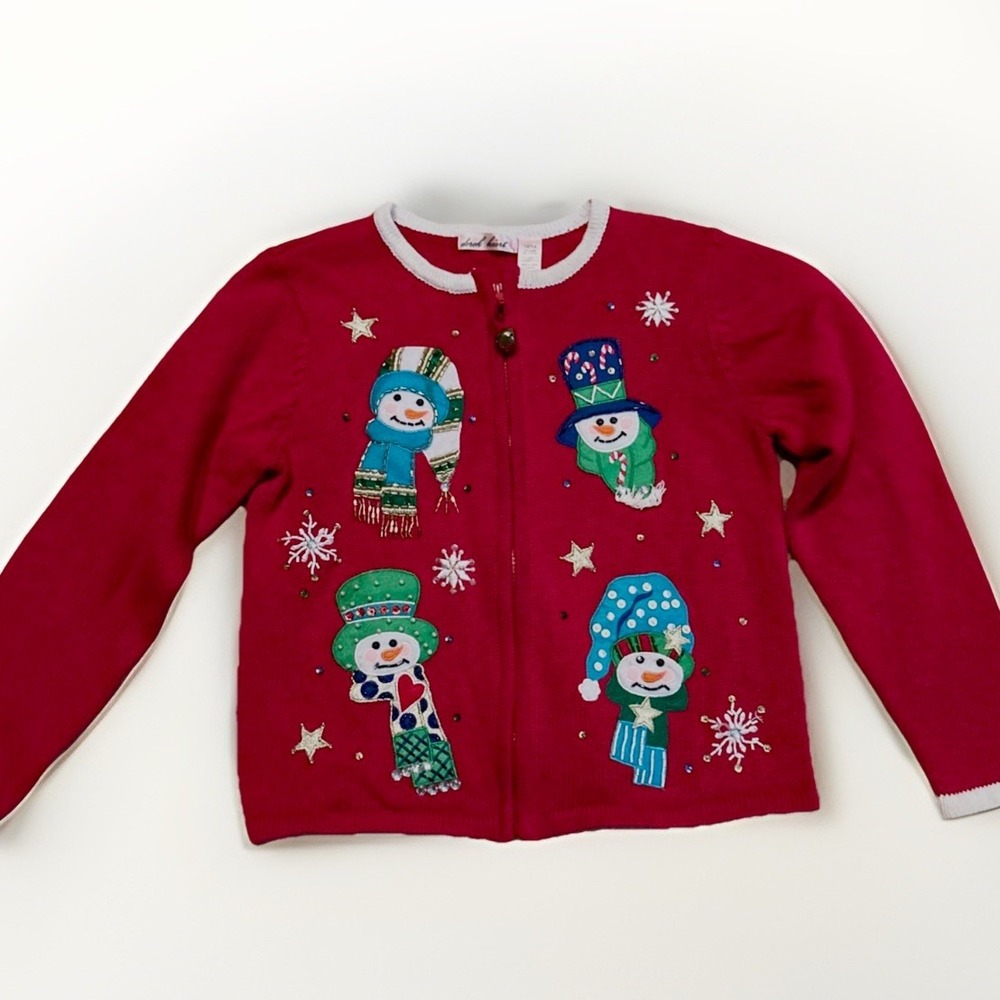 Derek‎ Heart Vintage Childrens Sweater, Size 12/14 Ramie And Cotton, Christmas